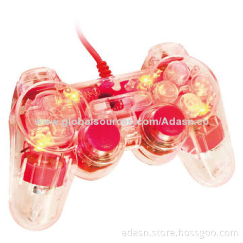 Wired PC USB Game Joystick, with Double Shock, LED Light, Fashionable, Various Colors Available